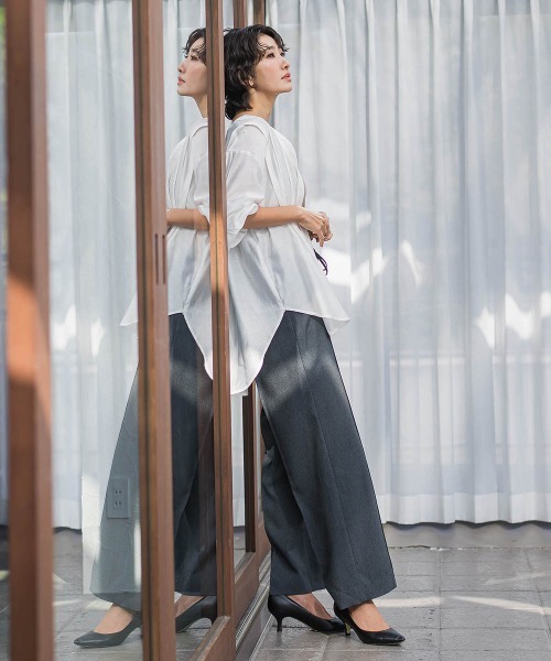 シャツ/ブラウス(半袖/袖なし) LITER chou fril blouse SHOO・LA・RUE（シューラルー） ブラウス シャツ 「洗える/S-LL/UV