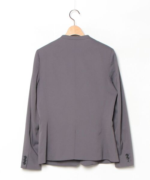 「PLST」 ノーカラージャケット L グレー レディース_画像2