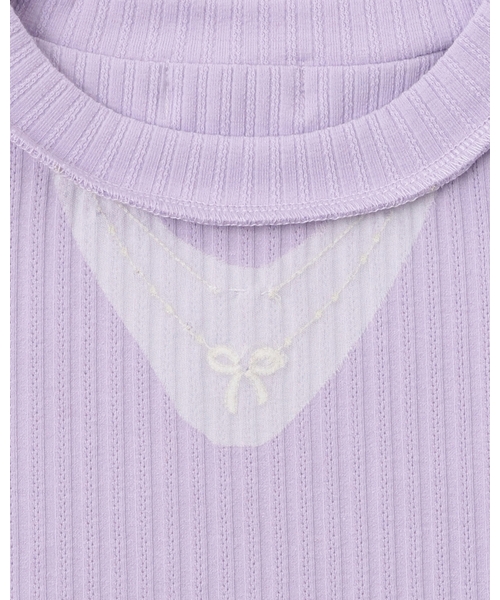 tシャツ ネックレス刺しゅう　2wayテレコTシャツ キッズ 子供服 女の子の画像