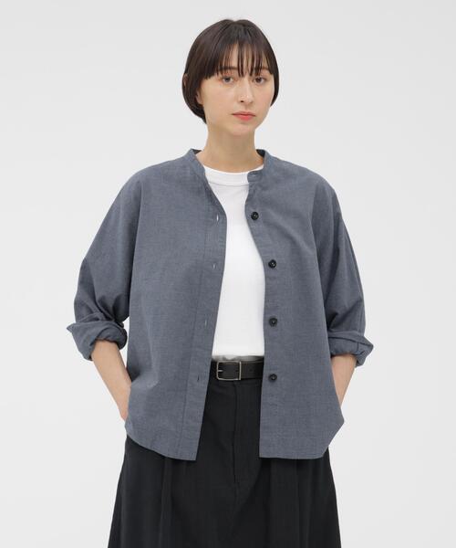 MHL.（エムエイチエル） ブラウス シャツ TOP DYED COTTON POPLIN