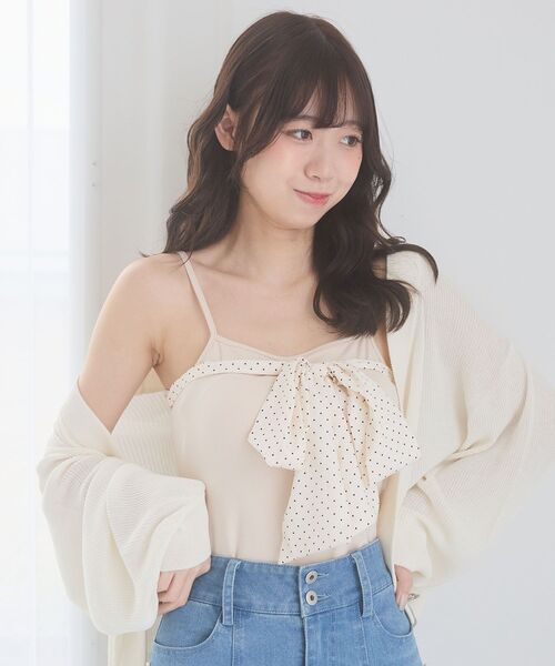 ビッグリボン付きキャミソール MAJESTIC LEGON（マジェスティックレゴン） カップ付き キャミソール
