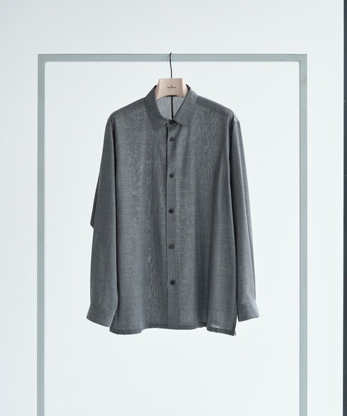 シャツ 「ATON / エイトン」TWIST WOOL GAUZE LOOSE FIT SHIRT メンズの画像