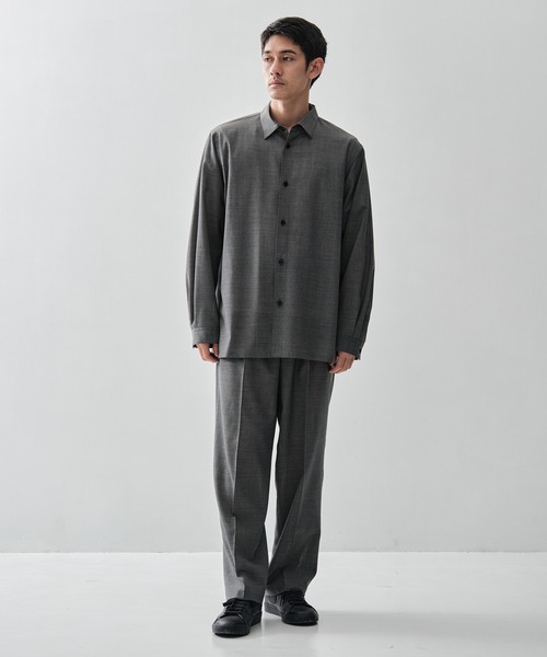 シャツ 「ATON / エイトン」TWIST WOOL GAUZE LOOSE FIT SHIRT メンズの画像