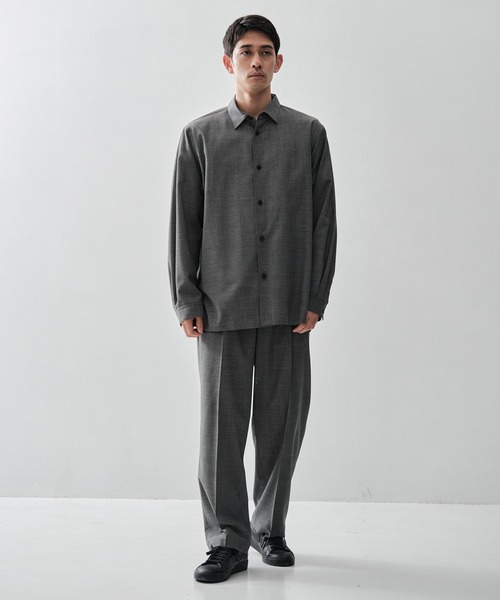 シャツ 「ATON / エイトン」TWIST WOOL GAUZE LOOSE FIT SHIRT メンズの画像