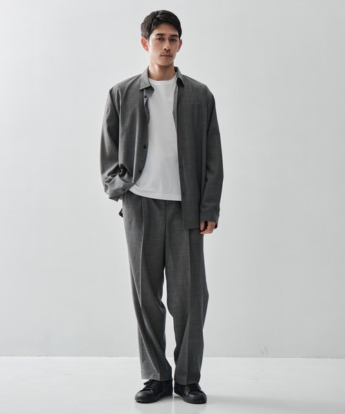 シャツ 「ATON / エイトン」TWIST WOOL GAUZE LOOSE FIT SHIRT メンズの画像