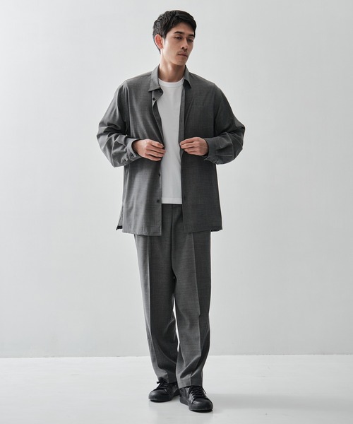 シャツ 「ATON / エイトン」TWIST WOOL GAUZE LOOSE FIT SHIRT メンズの画像