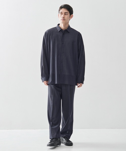 シャツ 「ATON / エイトン」TWIST WOOL GAUZE LOOSE FIT SHIRT メンズの画像