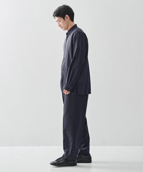 シャツ 「ATON / エイトン」TWIST WOOL GAUZE LOOSE FIT SHIRT メンズの画像