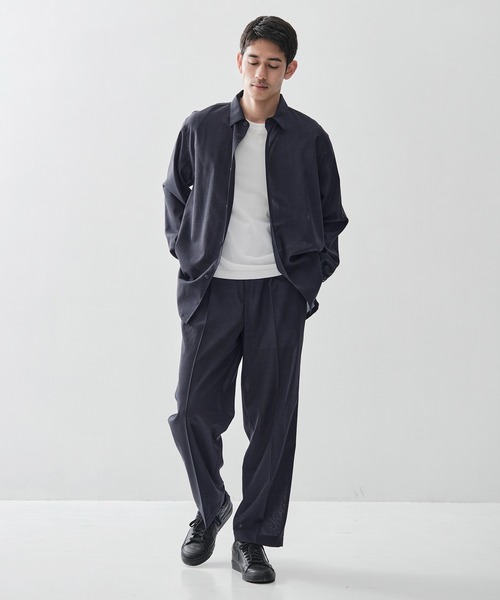 シャツ 「ATON / エイトン」TWIST WOOL GAUZE LOOSE FIT SHIRT メンズの画像