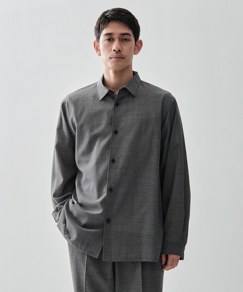 シャツ 「ATON / エイトン」TWIST WOOL GAUZE LOOSE FIT SHIRT メンズの画像