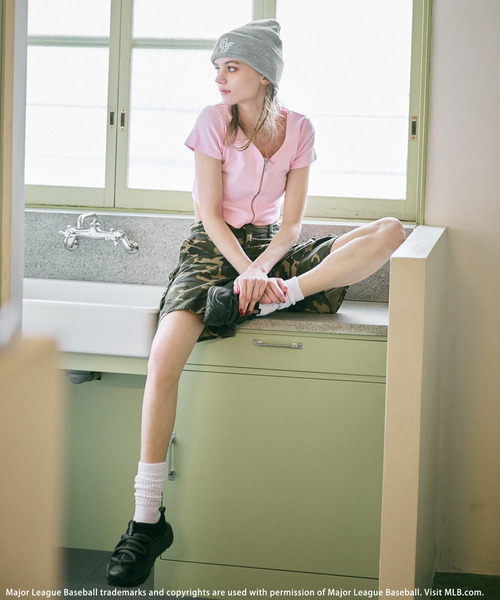 BACK TO THE FIELD tシャツ 「MLB」ZIPロゴリブトップス レディース