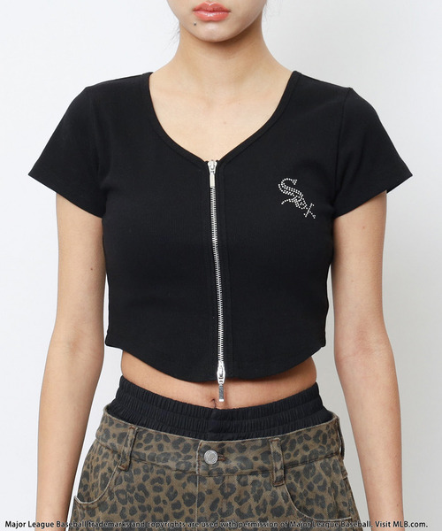 BACK TO THE FIELD tシャツ 「MLB」ZIPロゴリブトップス レディース