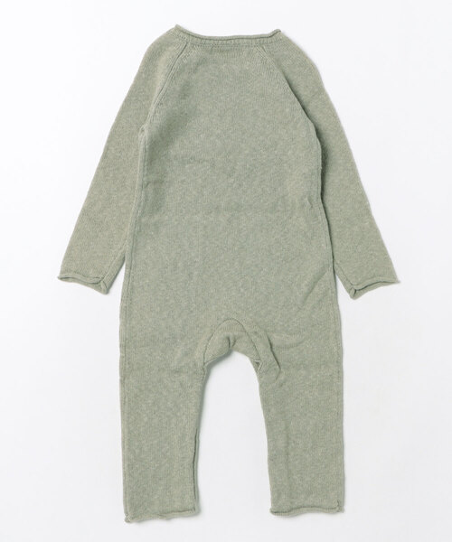 ベビー Cozy Heather Knit Jumpsuit || Heathered Basil_2
