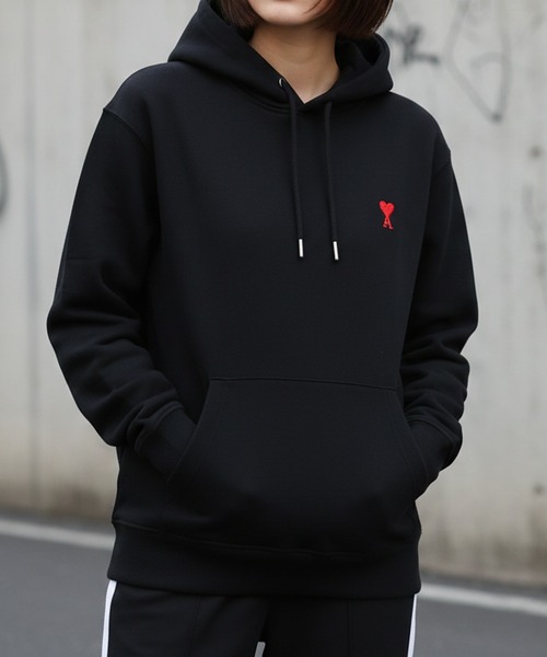 AMI Alexandre Mattiussi プルオーバーパーカー L ブラック レディース