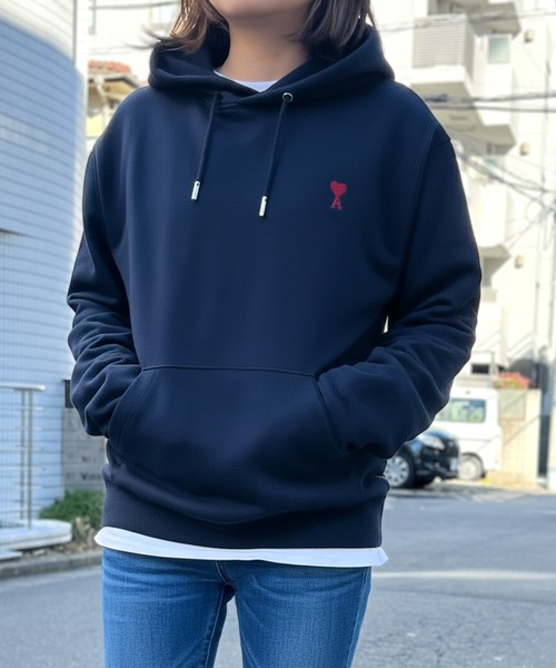 AMI Alexandre Mattiussi プルオーバーパーカー L ブラック レディース