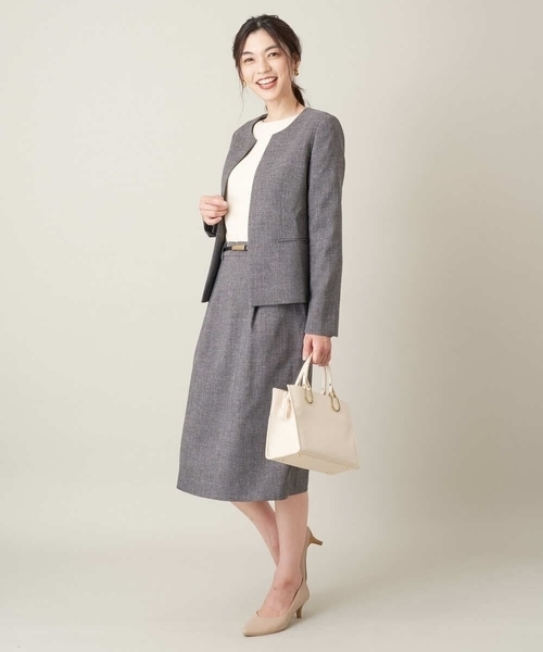 「a.v.v」 ノーカラージャケット 36 ベージュ レディース_画像4