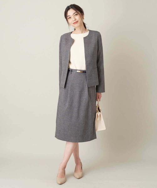 「a.v.v」 ノーカラージャケット 36 ベージュ レディース_画像5