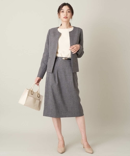 「a.v.v」 ノーカラージャケット 36 ベージュ レディース_画像6