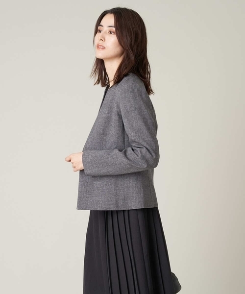 「a.v.v」 ノーカラージャケット 36 ベージュ レディース_画像8