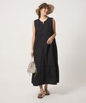 ワンピース 夏 ステッキ キーネック ノースリ...の詳細画像1
