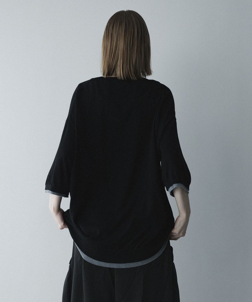 remer tシャツ 配色フェイクレイヤードサマーニットT / fake layered 