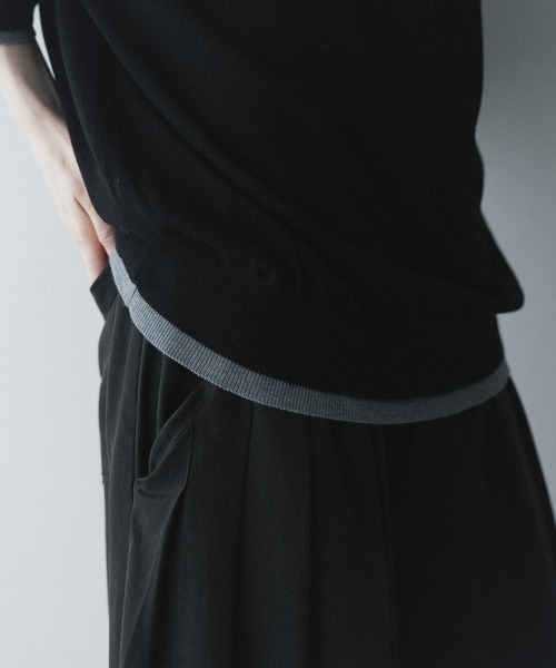 remer tシャツ 配色フェイクレイヤードサマーニットT / fake layered 