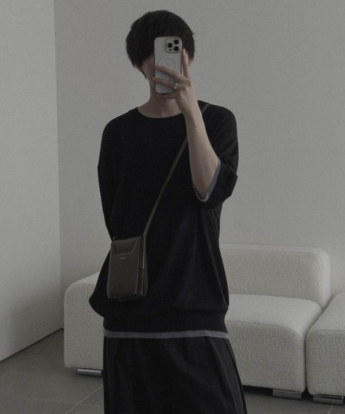 remer tシャツ 配色フェイクレイヤードサマーニットT / fake layered 