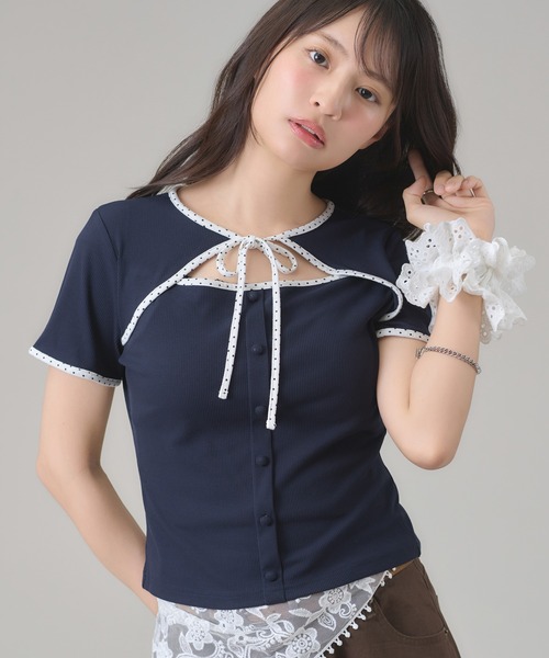 トップス ANNDEMULEMESTER apres jour mignon（アプレジュールミニョン） tシャツ 半袖 フロント