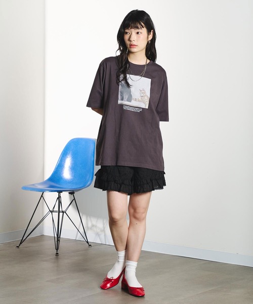 ROSE BUD（ローズバッド） tシャツ 半袖 CAT PHOTO S/S TEE レディース
