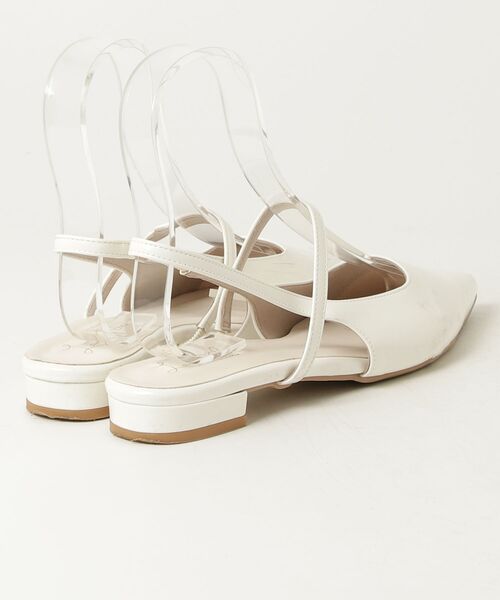 「Launa lea」 フラットパンプス 24.5cm ホワイト レディース_画像2
