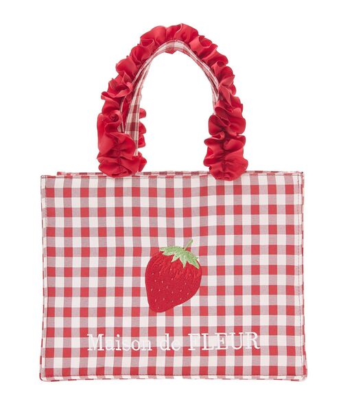 「Maison de FLEUR」 ハンドバッグ FREE レッド レディース_画像3