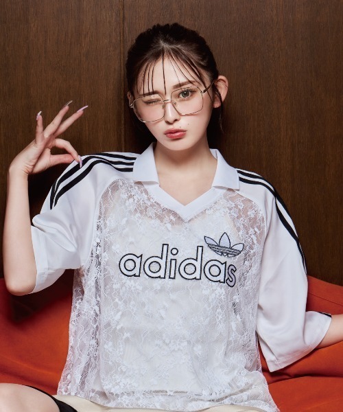 adidas（アディダス） adidas tシャツ 半袖 W LACE SS JERSEY ショート
