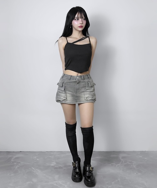 「FOLLOWIN」 キュロット SMALL グレー レディース_画像2