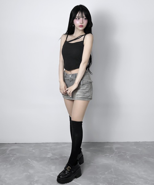 「FOLLOWIN」 キュロット SMALL グレー レディース_画像3