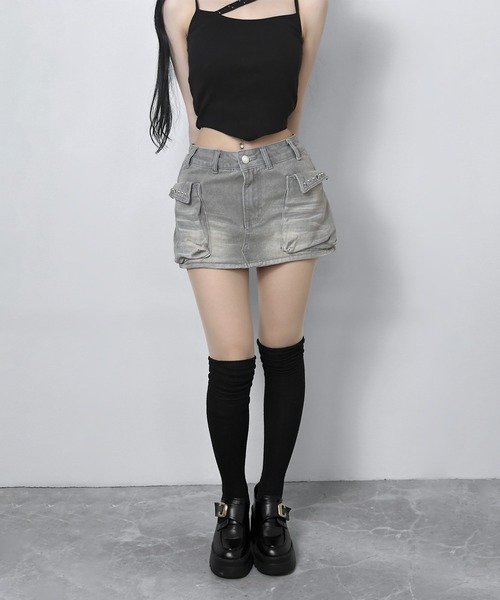 「FOLLOWIN」 キュロット SMALL グレー レディース_画像8