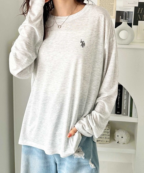 「U.S. POLO ASSN.」 長袖カットソー MEDIUM ホワイト系その他 レディース_画像4