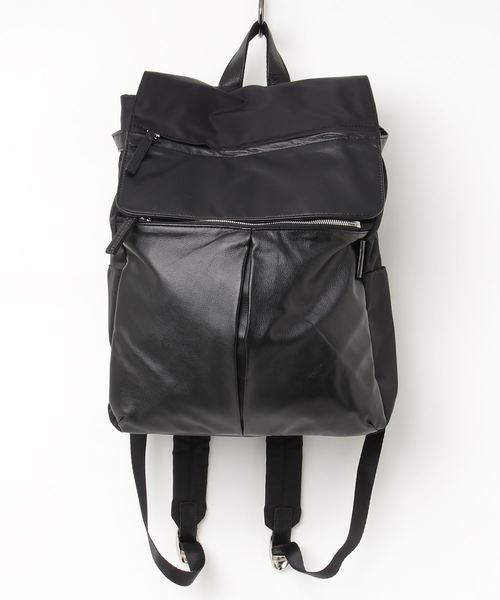 Y'SACCS デイバック リュック ナイロン×牛革コンビシリーズ