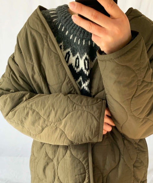 PICCIN ジャケット MA-1 ガウン型キルティングコート レディース 