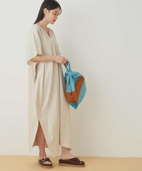 ワンピース アウトレット店舗 Web限定 リネンヘリンボーンカフタンワンピース Zozotown Paypayモール店 通販 Paypayモール