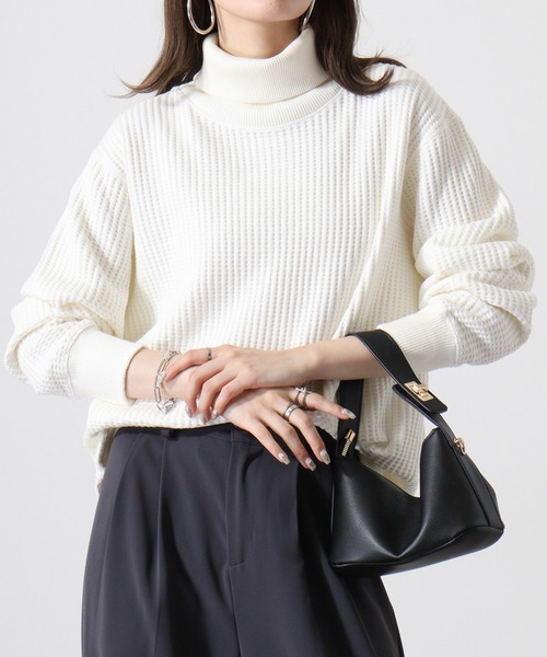 ニット セーター JEMORGAN ビッグワッフルタートルネックTee レディース メンズ JEMORGAN ニット セーター ビッグワッフルタートルネックTee