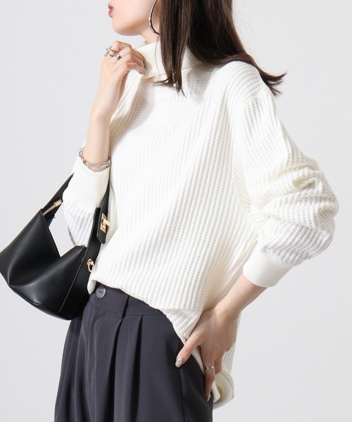 JEMORGAN ニット セーター ビッグワッフルタートルネックTee