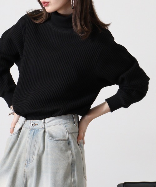 JEMORGAN ニット セーター ビッグワッフルタートルネックTee