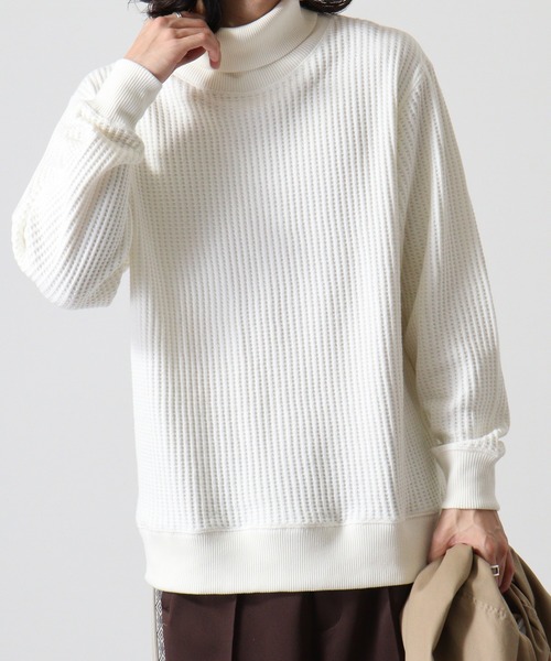 ニット セーター JEMORGAN ビッグワッフルタートルネックTee レディース メンズ JEMORGAN ニット セーター ビッグワッフルタートルネックTee