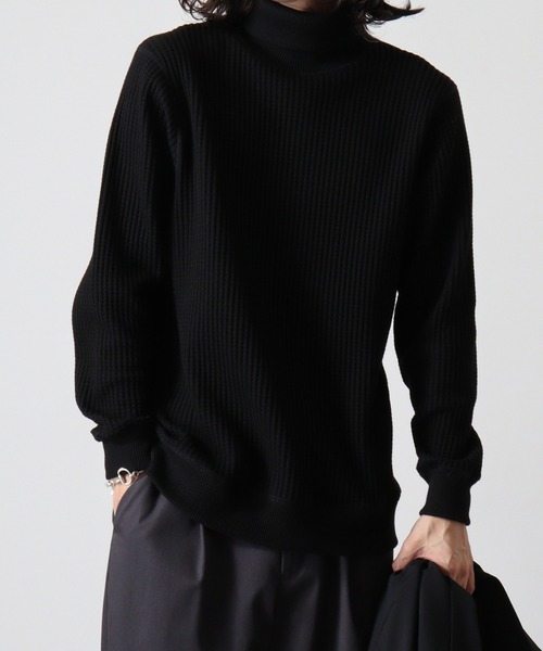 ニット セーター JEMORGAN ビッグワッフルタートルネックTee レディース メンズ JEMORGAN ニット セーター ビッグワッフルタートルネックTee