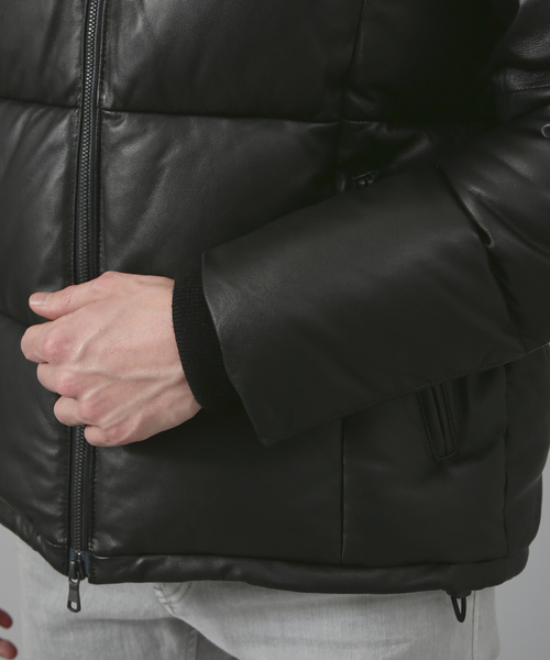 5351 POUR LES HOMMES ダウン ダウンジャケット ラムレザーショート