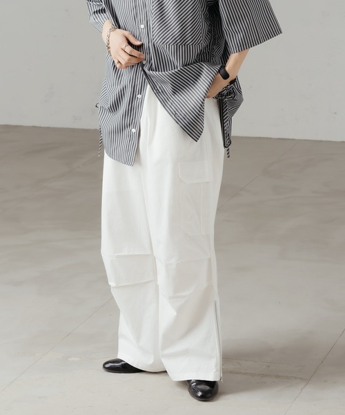 epnok スナップカーゴパンツ EPNK】Snap button tuck cargo pants / スナップボタンタック