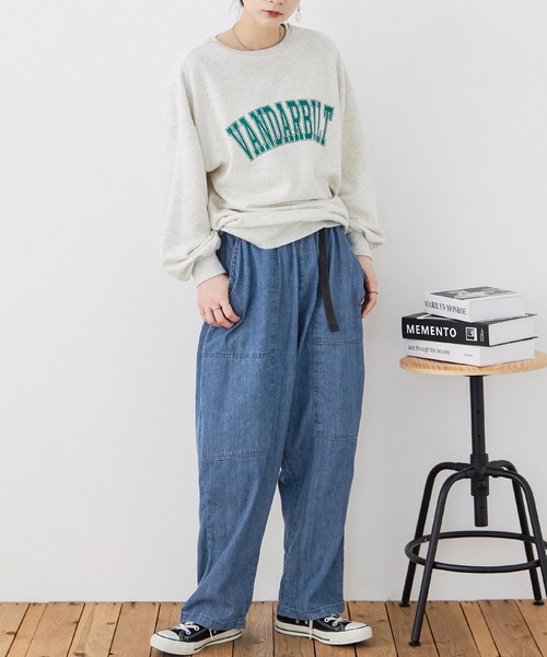 Fashion Letter ジーンズ デニム デニムパンツ 「M-4L」ビッグ
