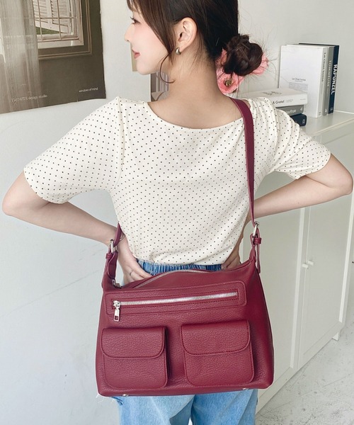 moment+ ショルダーバッグ バッグ ダブルフラップポケットバッグ