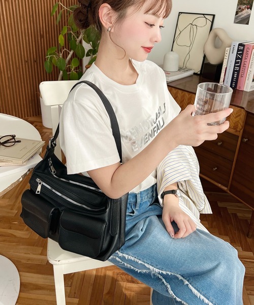 moment+ ショルダーバッグ バッグ ダブルフラップポケットバッグ