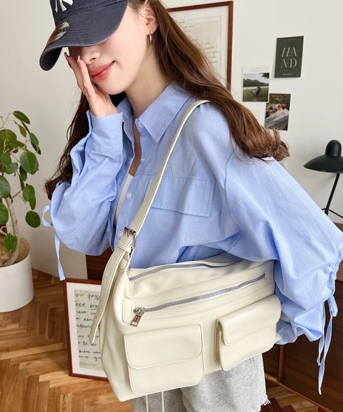 moment+ ショルダーバッグ バッグ ダブルフラップポケットバッグ